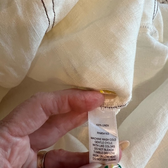 Andrew Marc Linen Tunic Cream Small - Picture 6 of 6